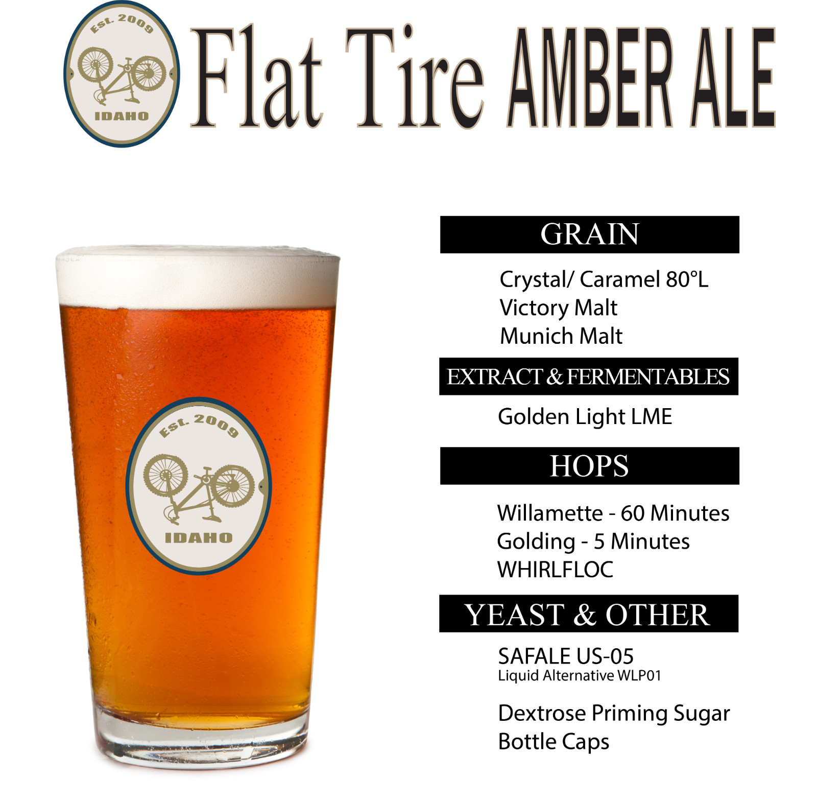 FLAT TIRE AMBER ALE Home Brew Beer Recipe Ingredient Kit (New Belgium Fat Tire) gallery