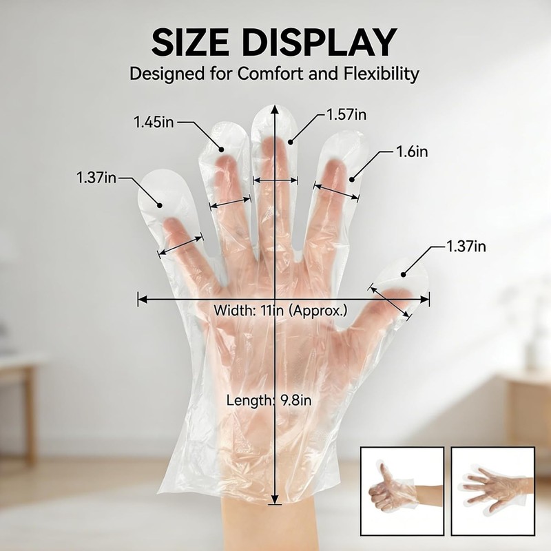 280pcs (140prs) Plastic Gloves Disposable – Food Prep Gloves Clear gallery