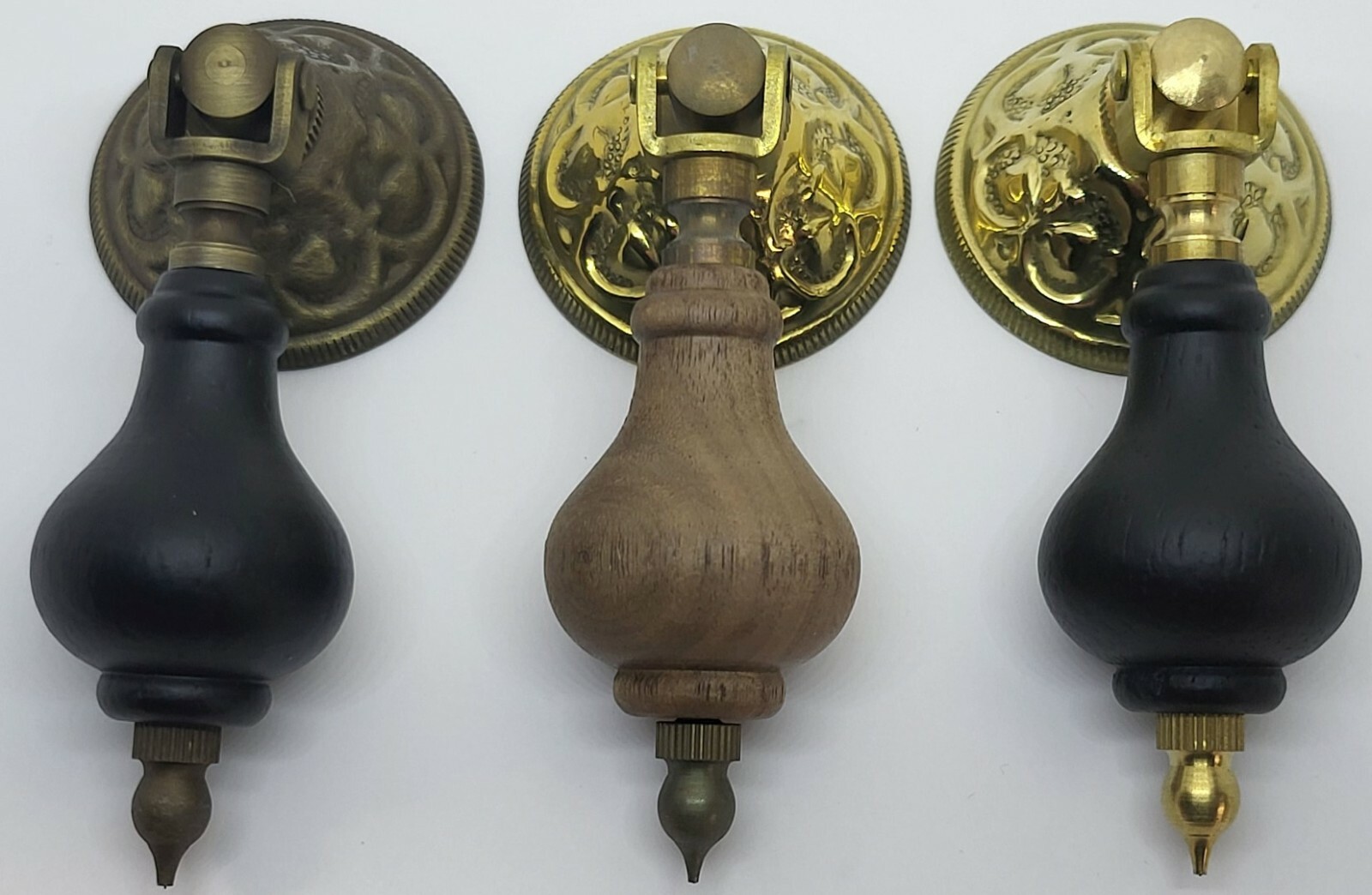 East Lake Single Post Pendant Pull Victorian drop teardrop brass walnut wood gallery