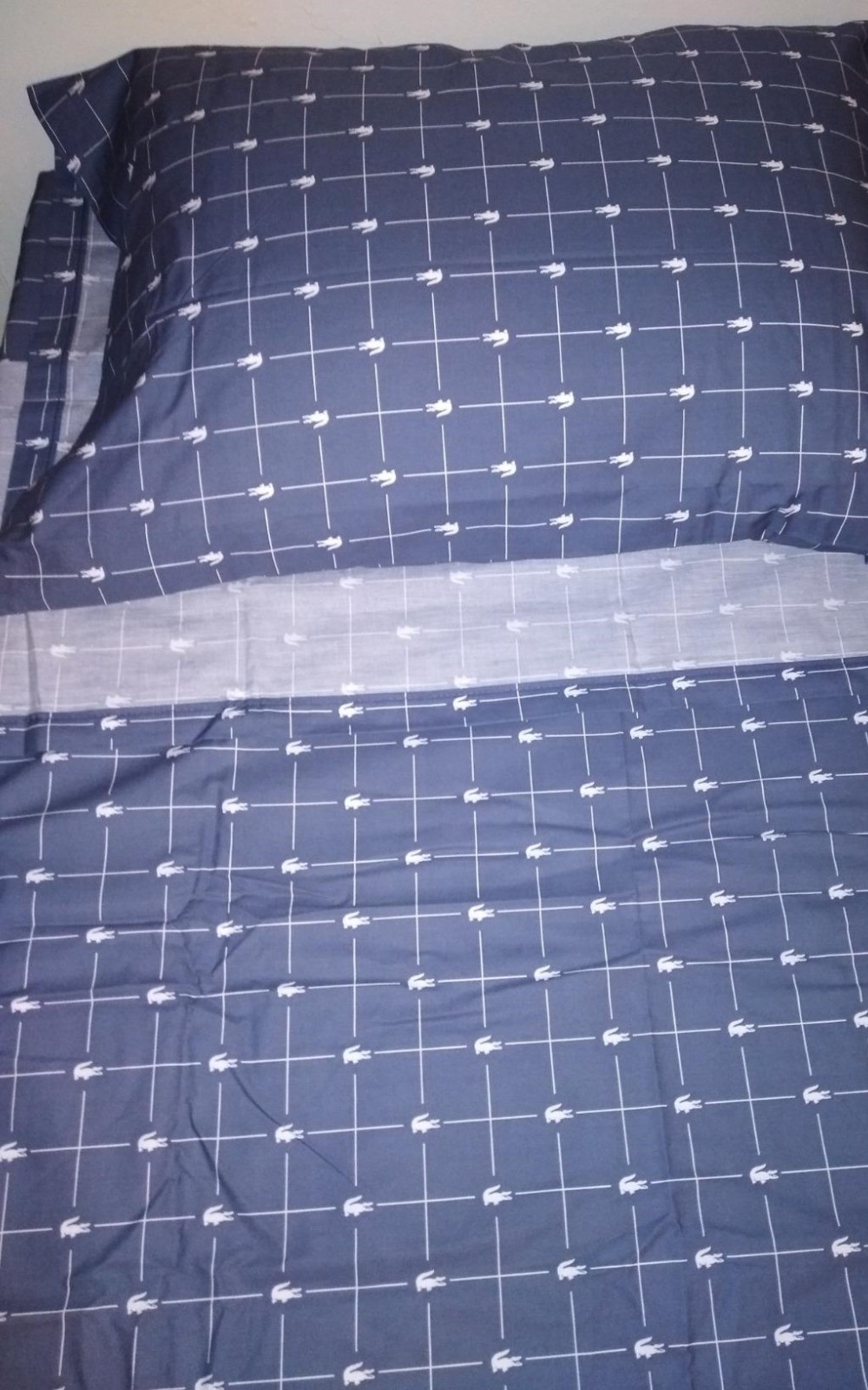 Lacoste Slice Sheet Set Twin Vintage Indigo 19938038 RETAIL $68.00 * NEW * gallery