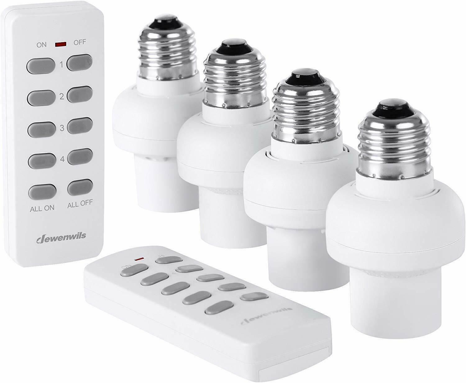 DEWENWILS Wireless Remote Control Light Lamp Socket E26/E27 Bulb Holder Base gallery