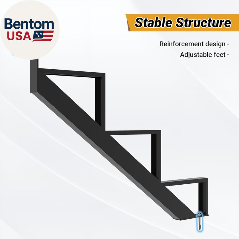 Steel Stair Riser-2 Pack, 3 Step Stringers for Deck, Sturdy Steel Stringer for O gallery