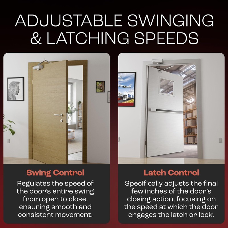 PrimeWare DC-300 Automatic Adjustable Door Closers for Home | Soft Close, No gallery