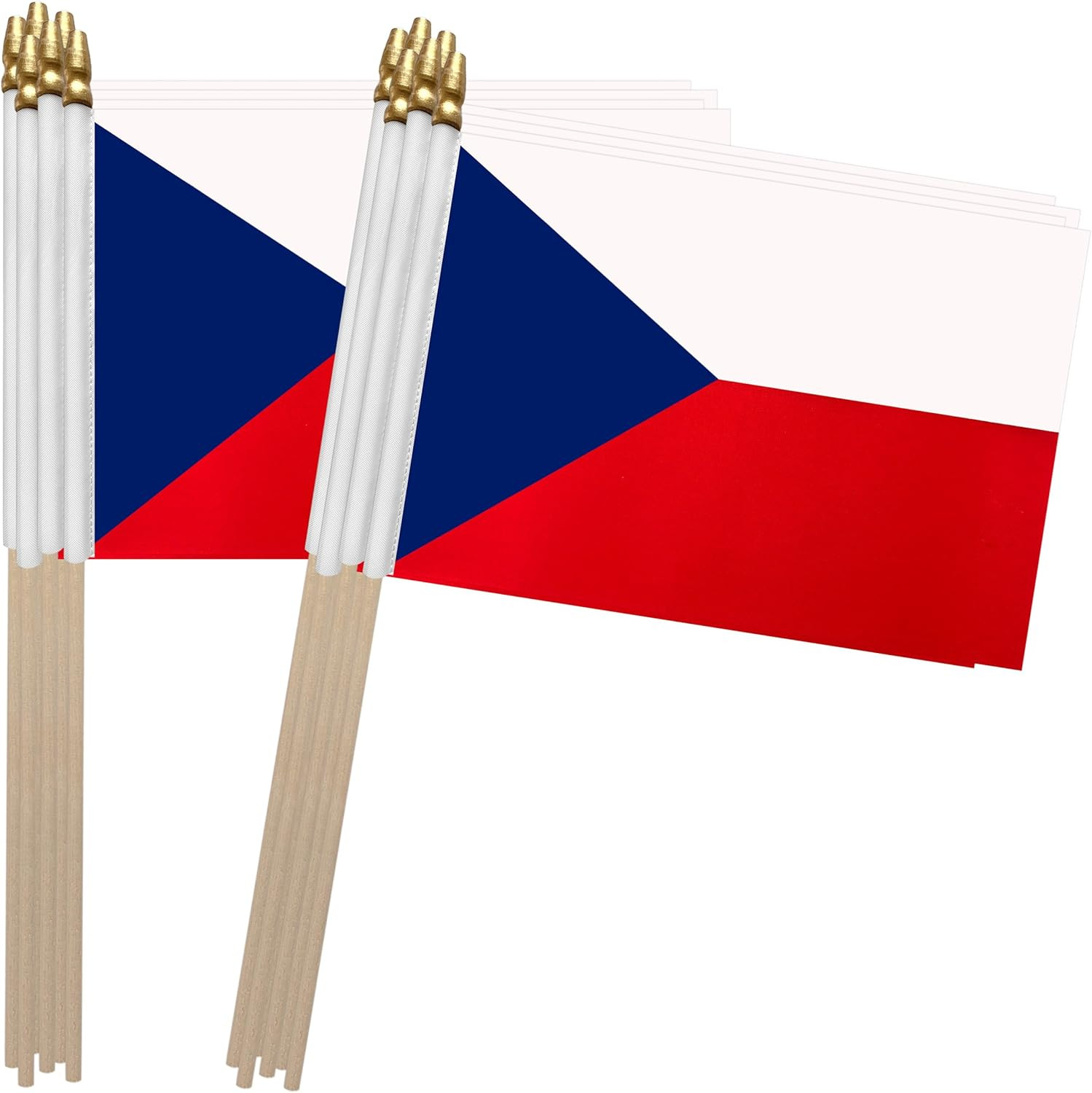 Czech Republic Stick Flag Czechia Small Mini Hand Held Flags,5X8 Inch,12 Pack gallery