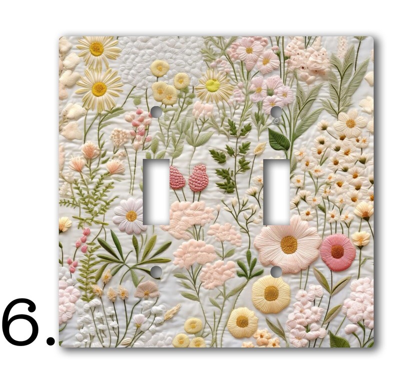 Decorative Acrylic Light Switch/Electrical Outlet Cover-Embroidered Flowers LOOK gallery