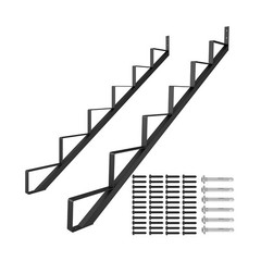 Steel Stair Stringer 6 Step for Deck Height 50in, Powder Coated Black