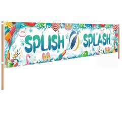 Splish Splash Pool Party Decorations Banner, 118 x 20 Inch Summer Pool Party …