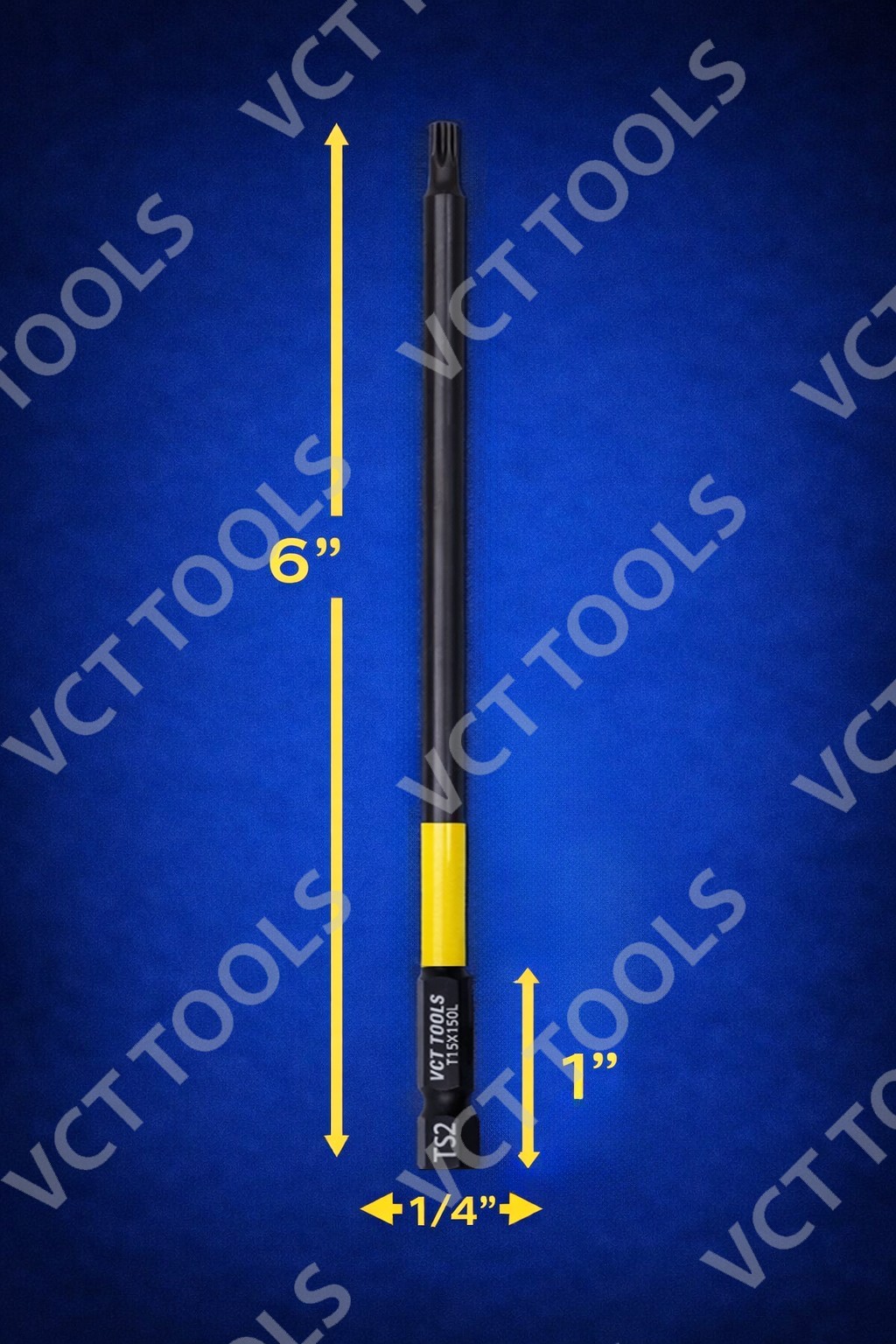 VCT T15 Torx Magnetic Anti‑Slip Screwdriver Bits 10‑Pack 6" S2 Steel gallery