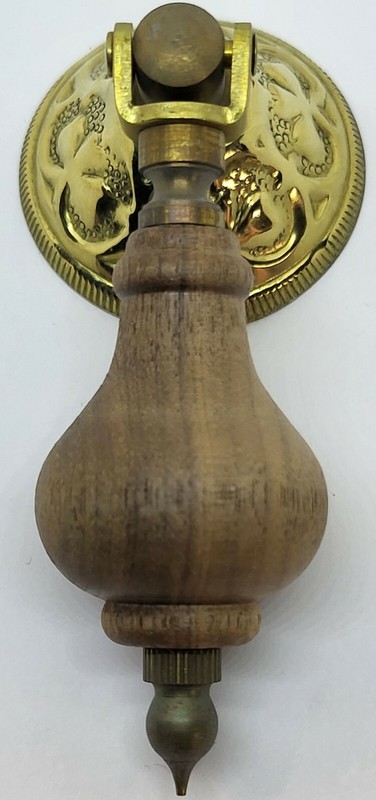 East Lake Single Post Pendant Pull Victorian drop teardrop brass walnut wood gallery