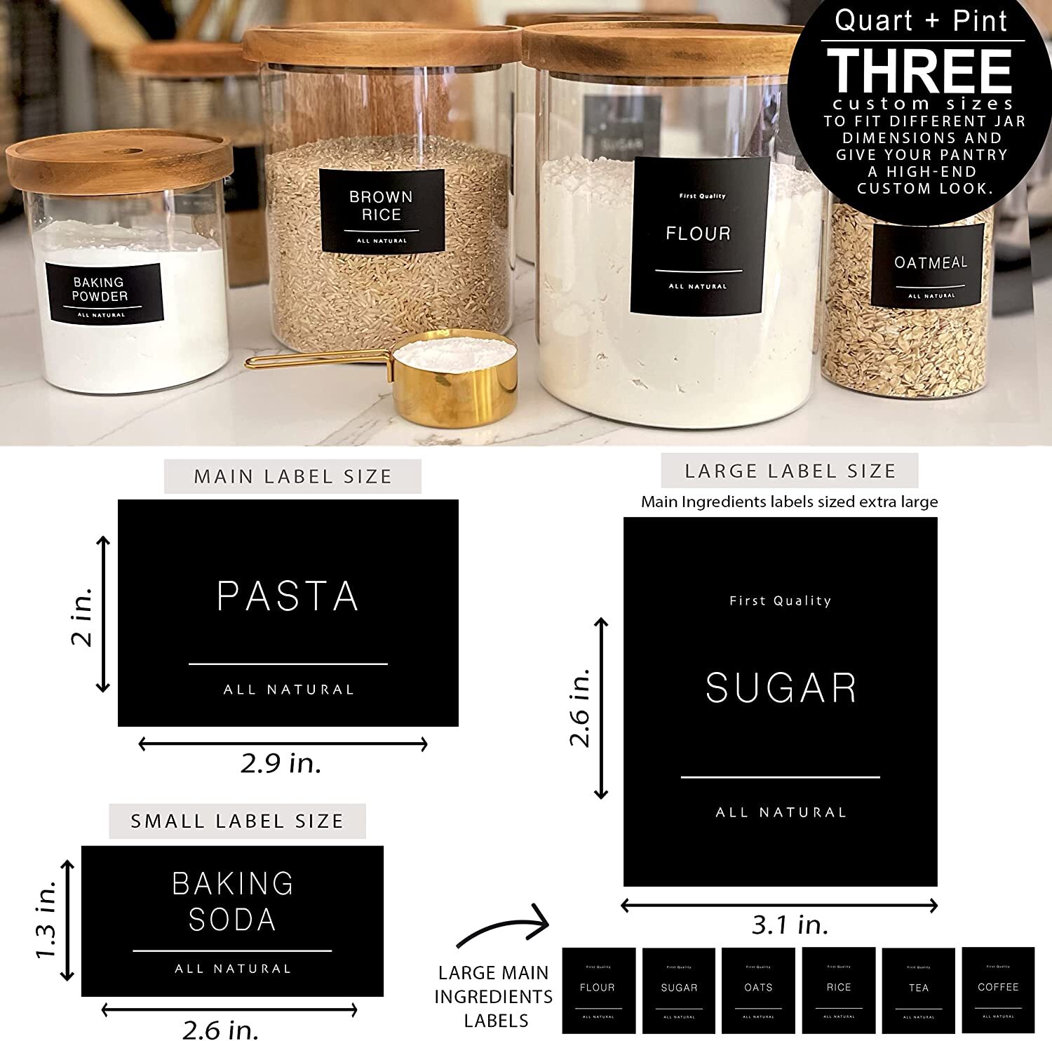 134 Kitchen Pantry Labels for Containers Minimalist Preprinted Farmhouse Style gallery