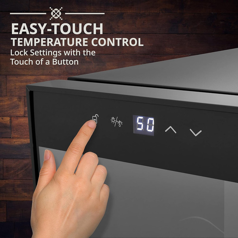 14 Bottle Compressor Wine Cooler Refrigerator W/Lock | Large Freestanding Wine C gallery