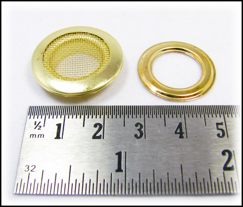 4pc. Beautiful Shiny 1" Brass Screened Grommets with Matching Washers gallery