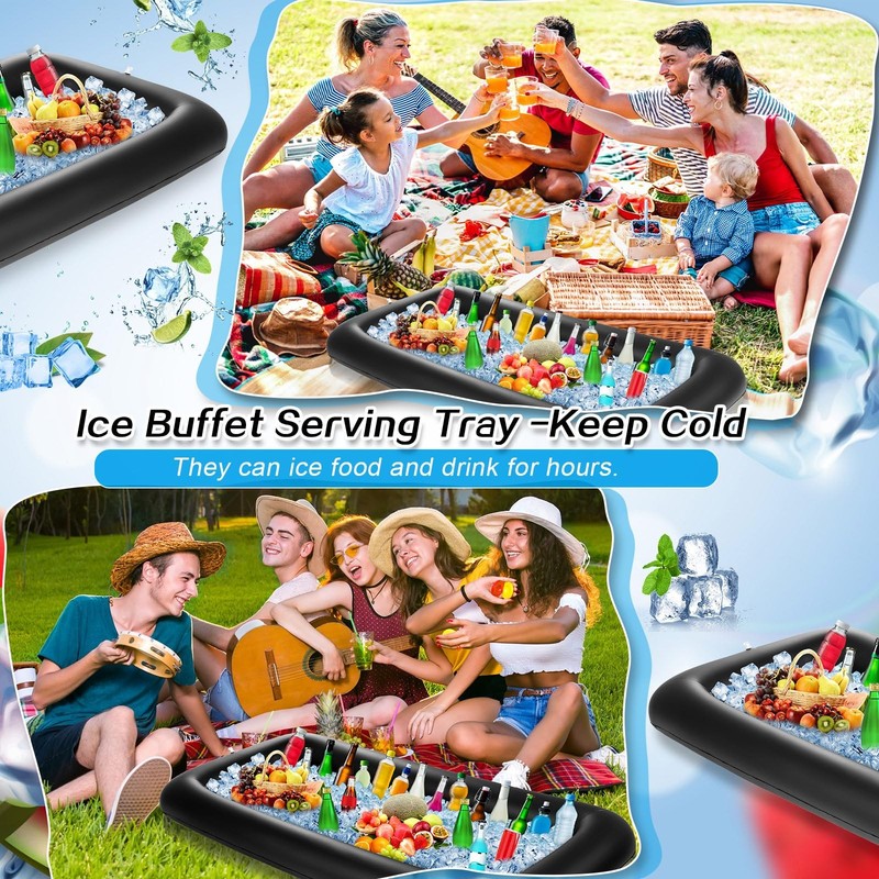 Inflatable Buffet Serving Bar 52 x 24 x 5 Inches, Versatile Drink Cooler, Black gallery
