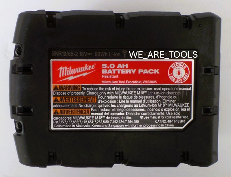 (8) New Milwaukee RESISTANT Battery GENUINE 48-11-1850R 5.0 AH XC M18 18V RED gallery