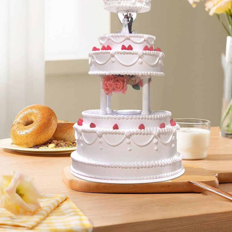 Roman Column Tiered Stand, Plastic 8pcs 17cm Cake Tier Separator for Wedding,... gallery