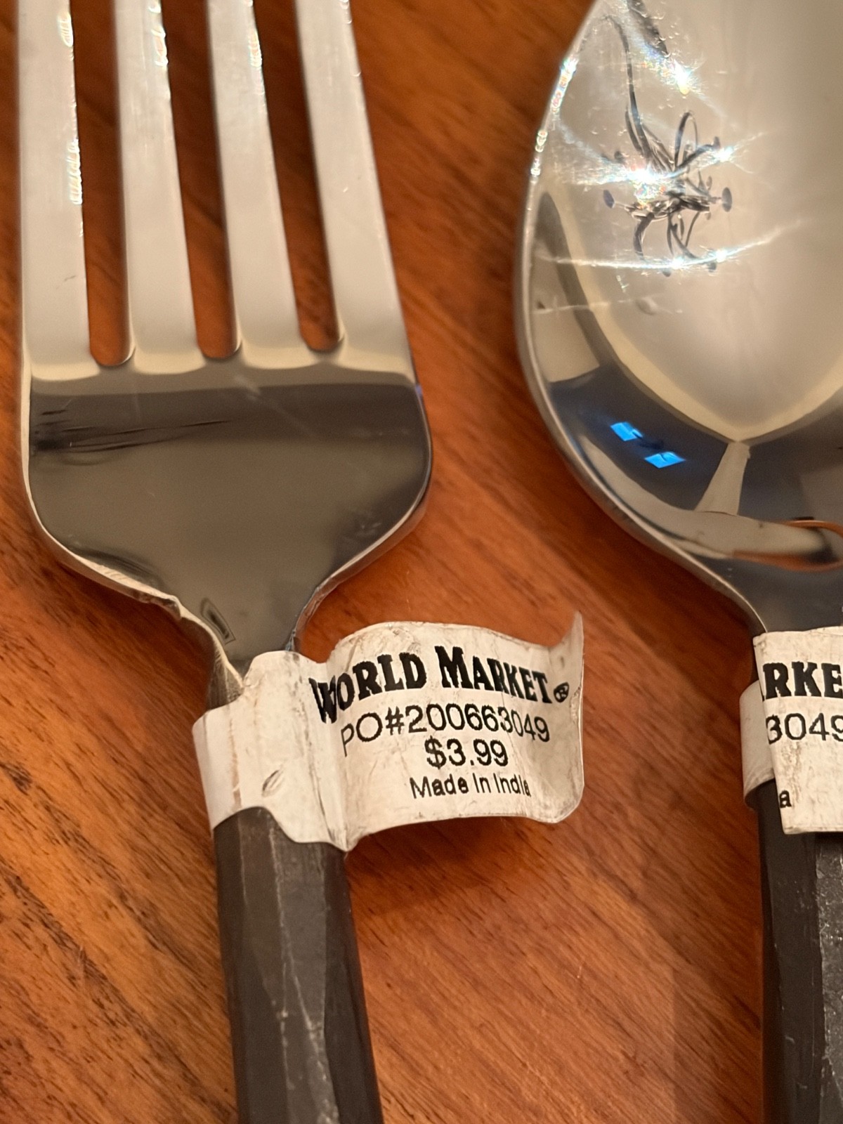 World Market TWIG Rustic Stainless Flatware Black Handle - Choice gallery