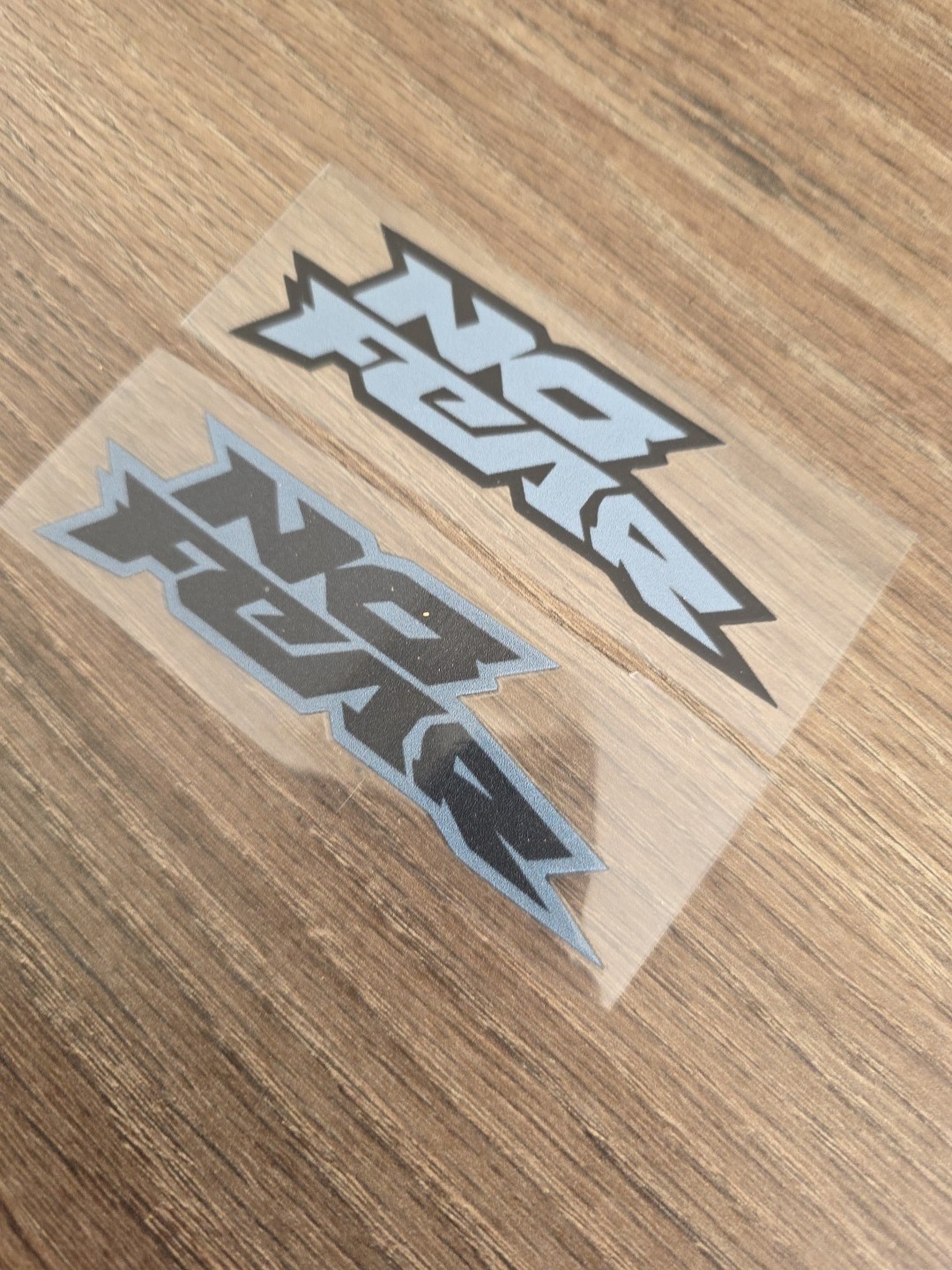 2X NO FEAR Grey & Black Outlined Raised UVDTF DECAL STICKER Waterproof 4in. gallery