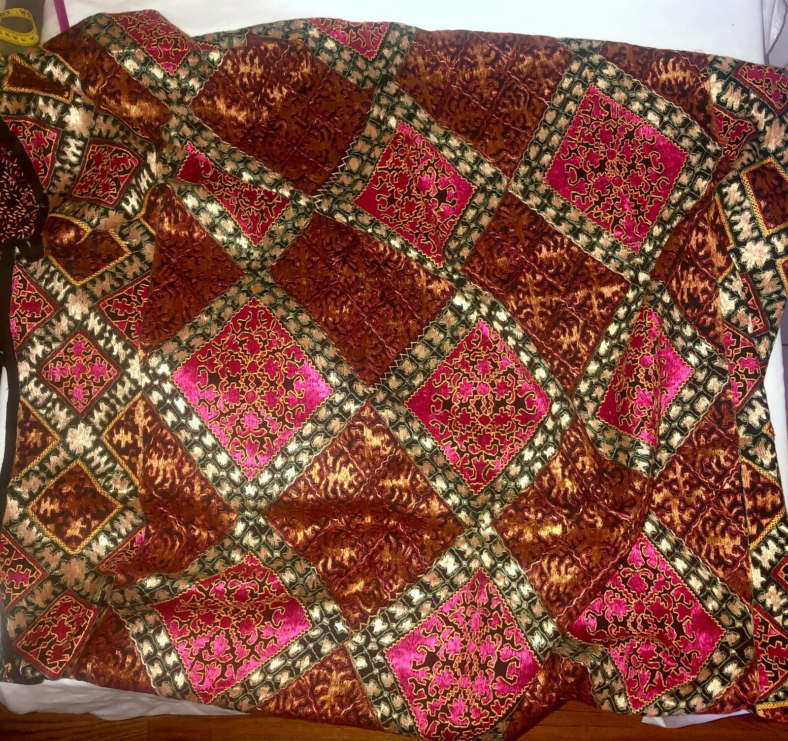 Handmade Afghan Shawl/Table Covering 86in x 42in gallery