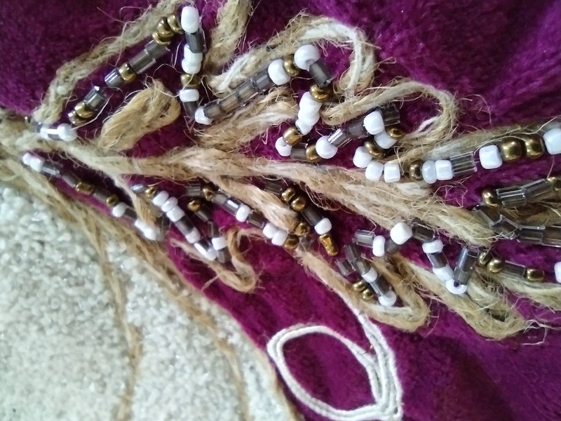 New Decorative Beaded Harvest/Fall Table Runner Velour Burgundy 16 in. X 72 In. gallery