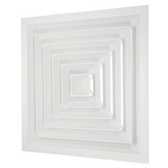 15″ x 15″ Aluminum Square Ceiling Diffuser, White,18″ x 18″ Ducting Opening Size
