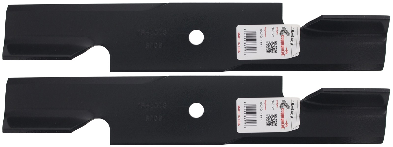 2 Rotary® 6009 Mower Blades for Bad Boy® Lesco® Scag® Windsor® 32" 48" Deck gallery