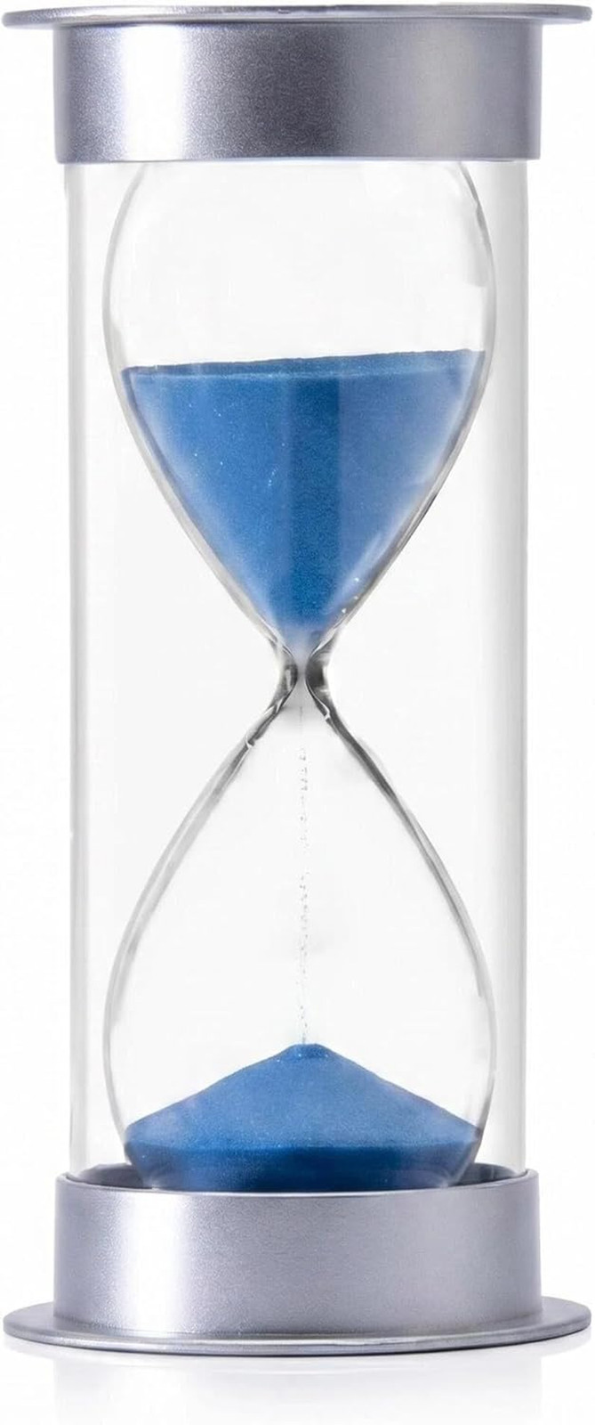 5-Minute Hourglass Sand Timer with Dual Protection, Blue Sand, Silver Cover gallery
