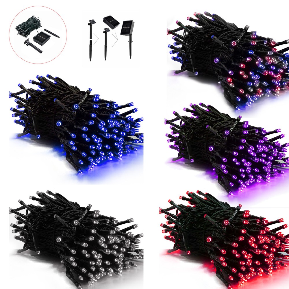 Durable 100 LED Solar String Lights Outdoor Garden Wedding Party Christmas