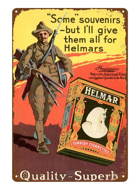 Cigarettes Turkish Helmar Quality Superb metal tin sign garage renovation gallery