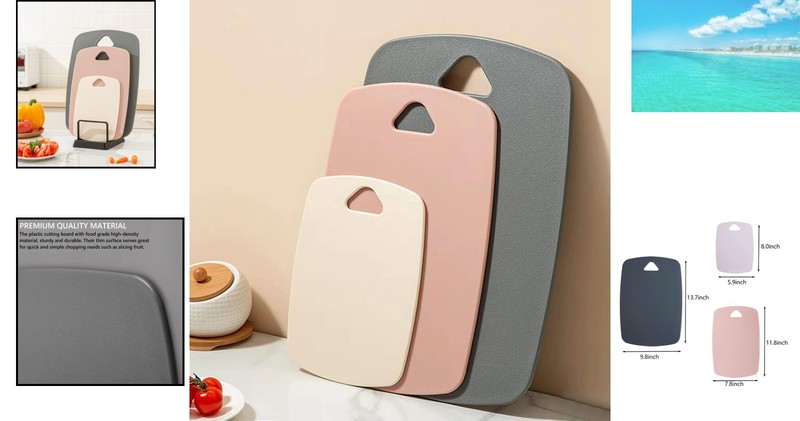 Versatile 3-Piece Cutting Board Set in Elegant Pink – BPA-Free & Easy to Clean gallery