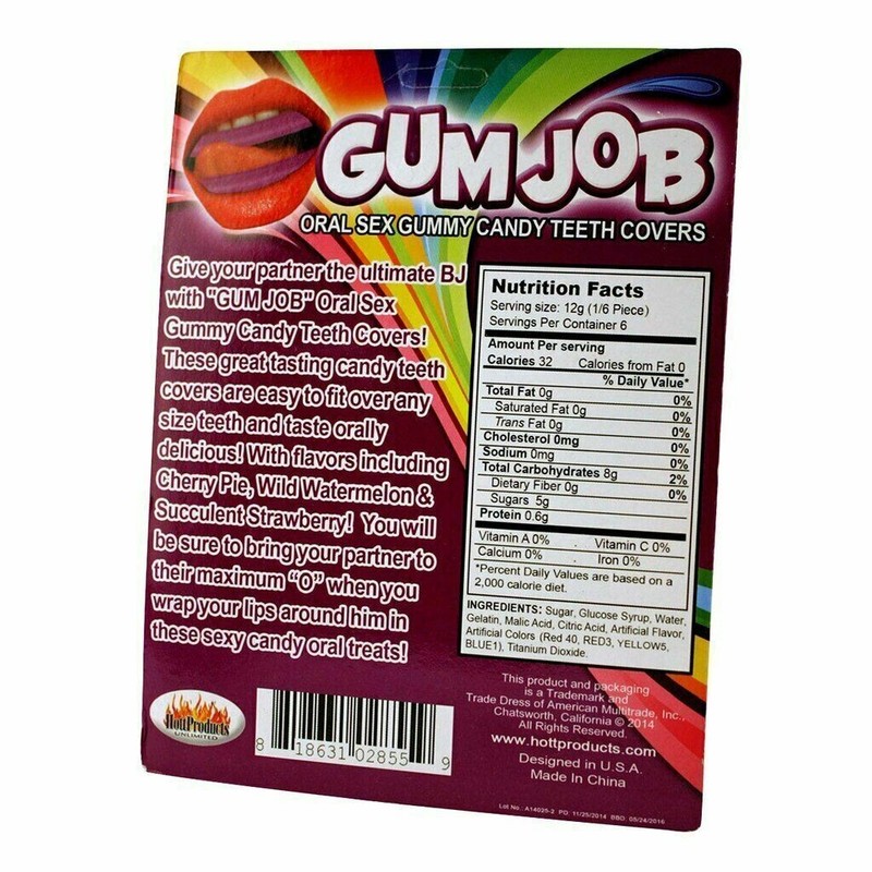 Gum Job 6pc Candy Teeth Protector Covers Oral Lube Fruit Flavor Enhancers Unisex gallery