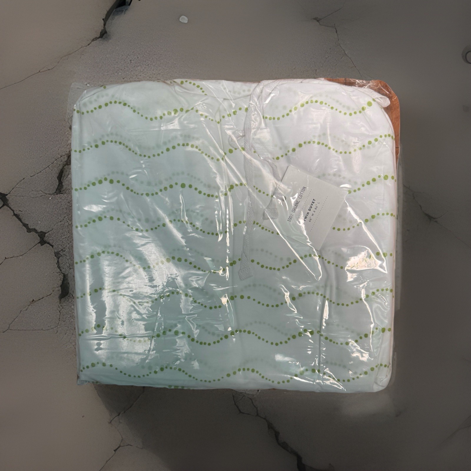 Brand New December Made 100% Organic Cotton Twin Duvet Cover Green Dotty Print gallery