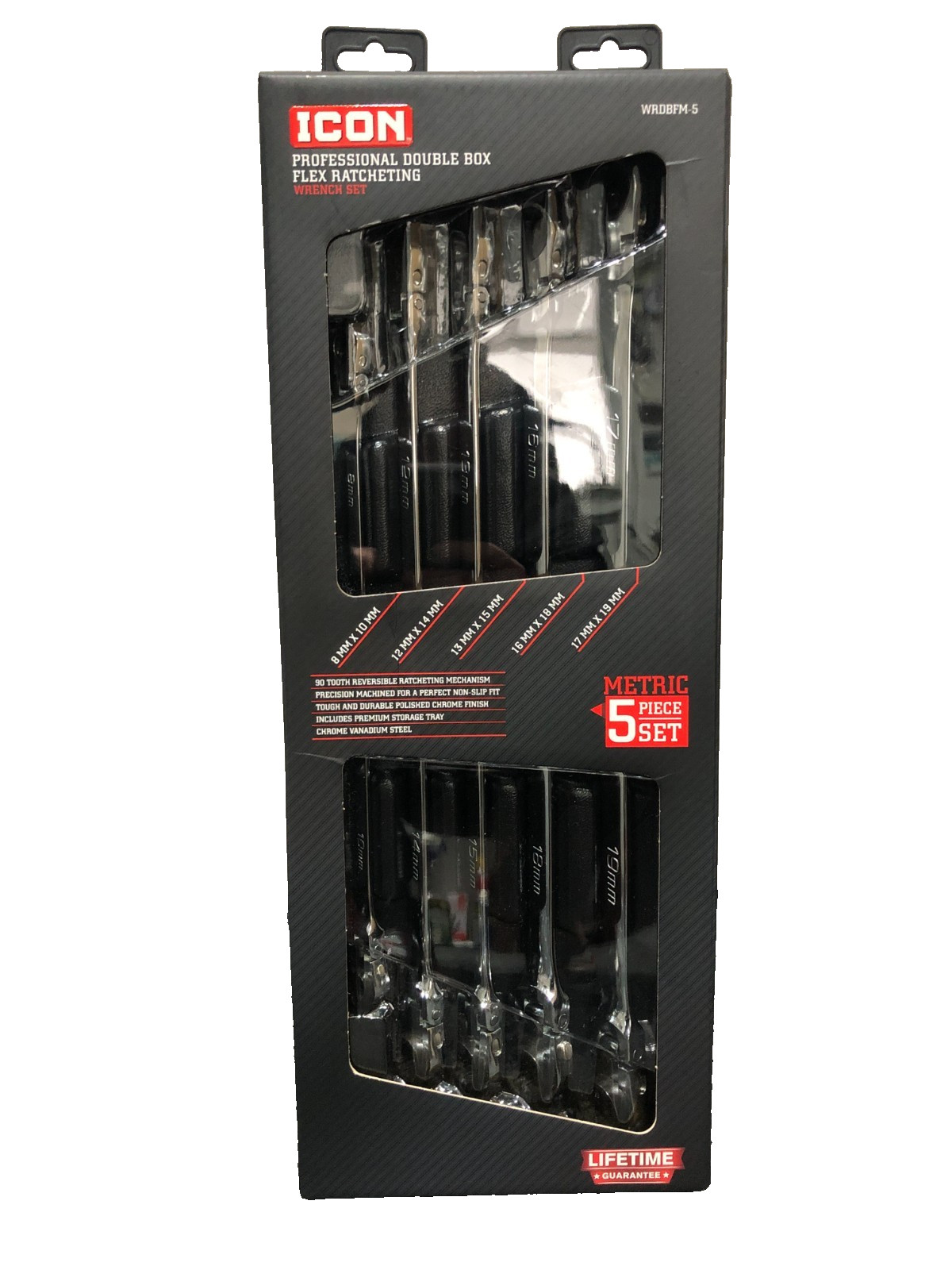 ICON WRDBFM-5 5 Professional Double Box Flex Wrench Set Brand New-Sealed in Box gallery