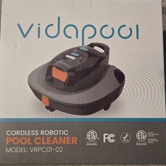 Vidapool VRPC01-02 Cordless Robotic Pool Cleaner/Vacuum