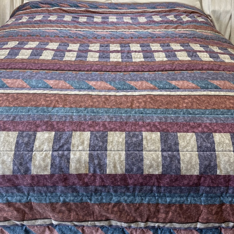 Retro Queen Full Comforter Teal Purple 90s Y2K Southwest Geometric Reversible gallery