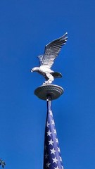 Flagpole Eagle Topper Decorative SILVER Finial Globe Outdoor XX-Large 32 inch