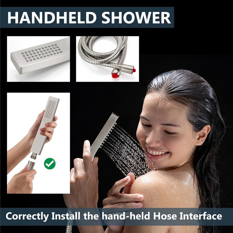 Shower Faucet Set Rain Shower System with Handheld Spray Bathroom Shower Comb... gallery