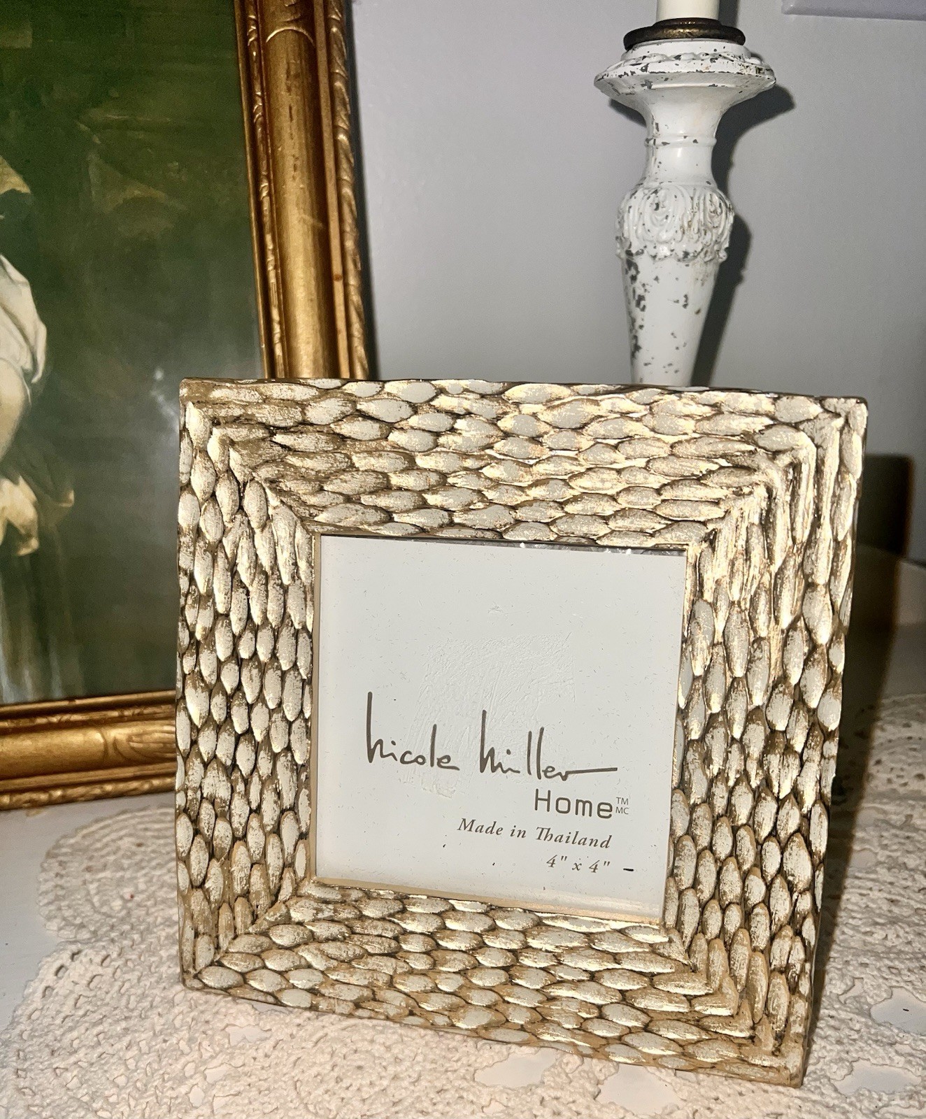 Nicole Miller Picture 4x4 Frame Gold Textured Wood gallery