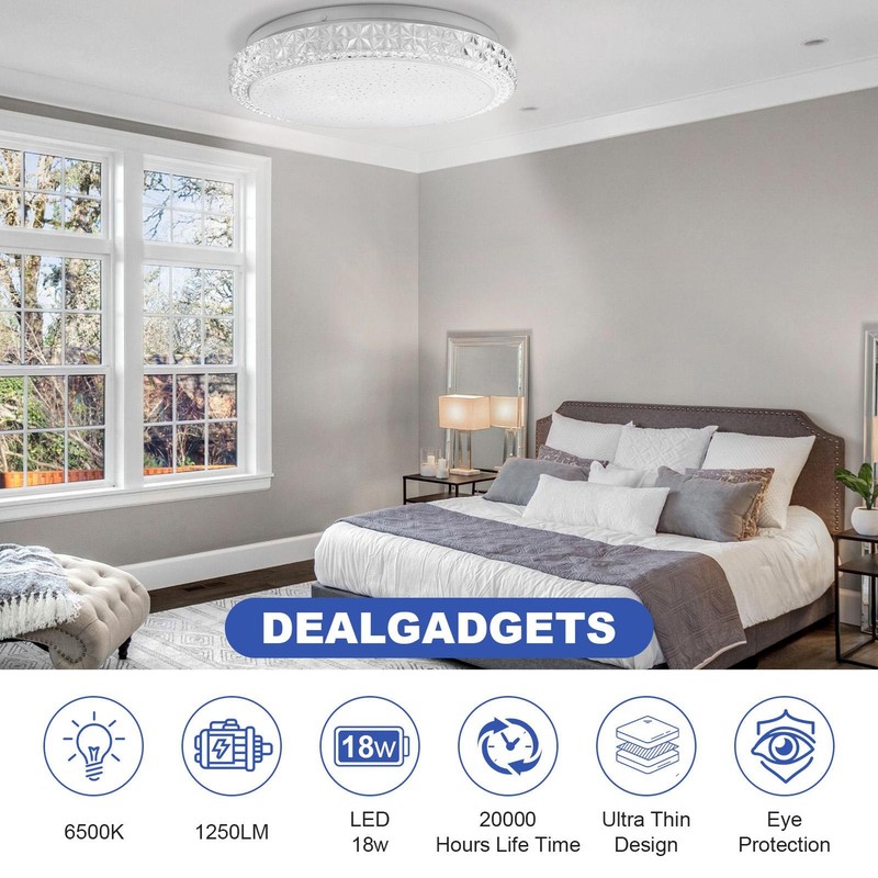 LED Flush Mount Ceiling Light Ultra Thin Round Cool White 6000K 18W/24W/36W/48W gallery