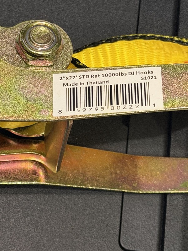 2” x 27’ Ratchet Tie Down Strap 10,000 lb w/ Double J Hooks Heavy Duty Cargo gallery