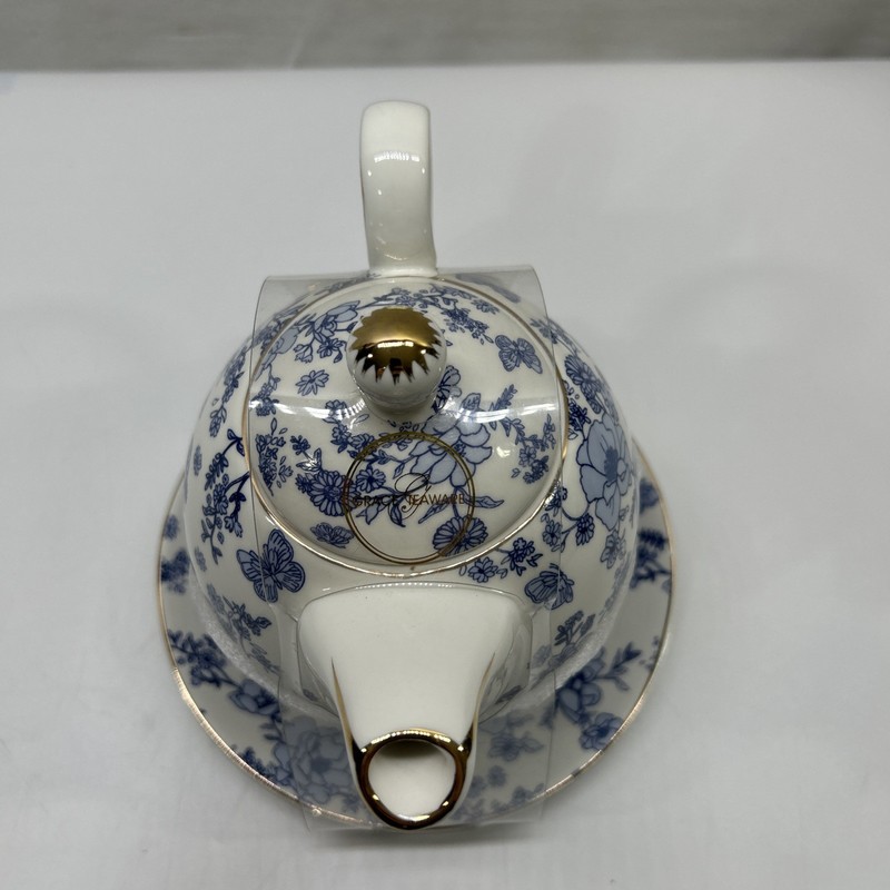 Grace Teaware Tea For One 4 Piece Set Blue Floral Porcelain BRAND NEW! gallery