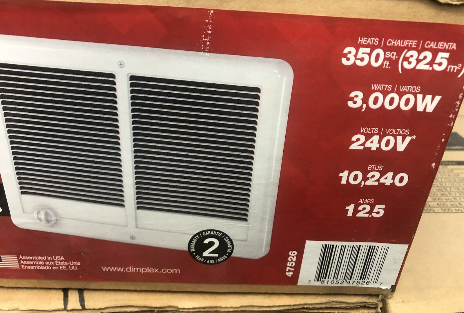 Dimplex DCSTC302TW 3000-Watt 240-Volt Forced Air Heater Wall Mount (47526) New gallery