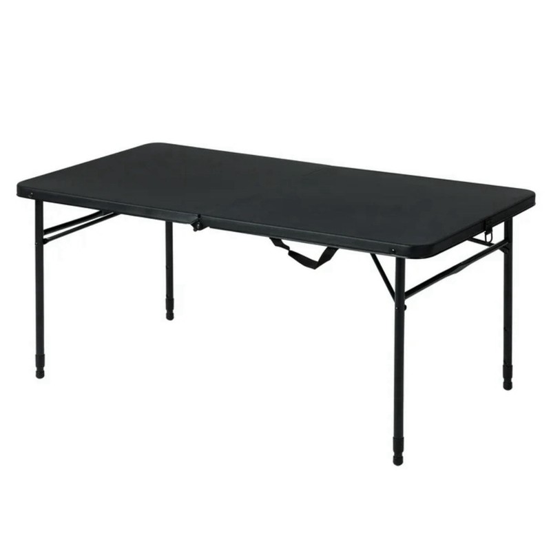 4FT Fold in Half Adjustable Folding Table Portable Indoor Outdoor Black 4 Seat gallery