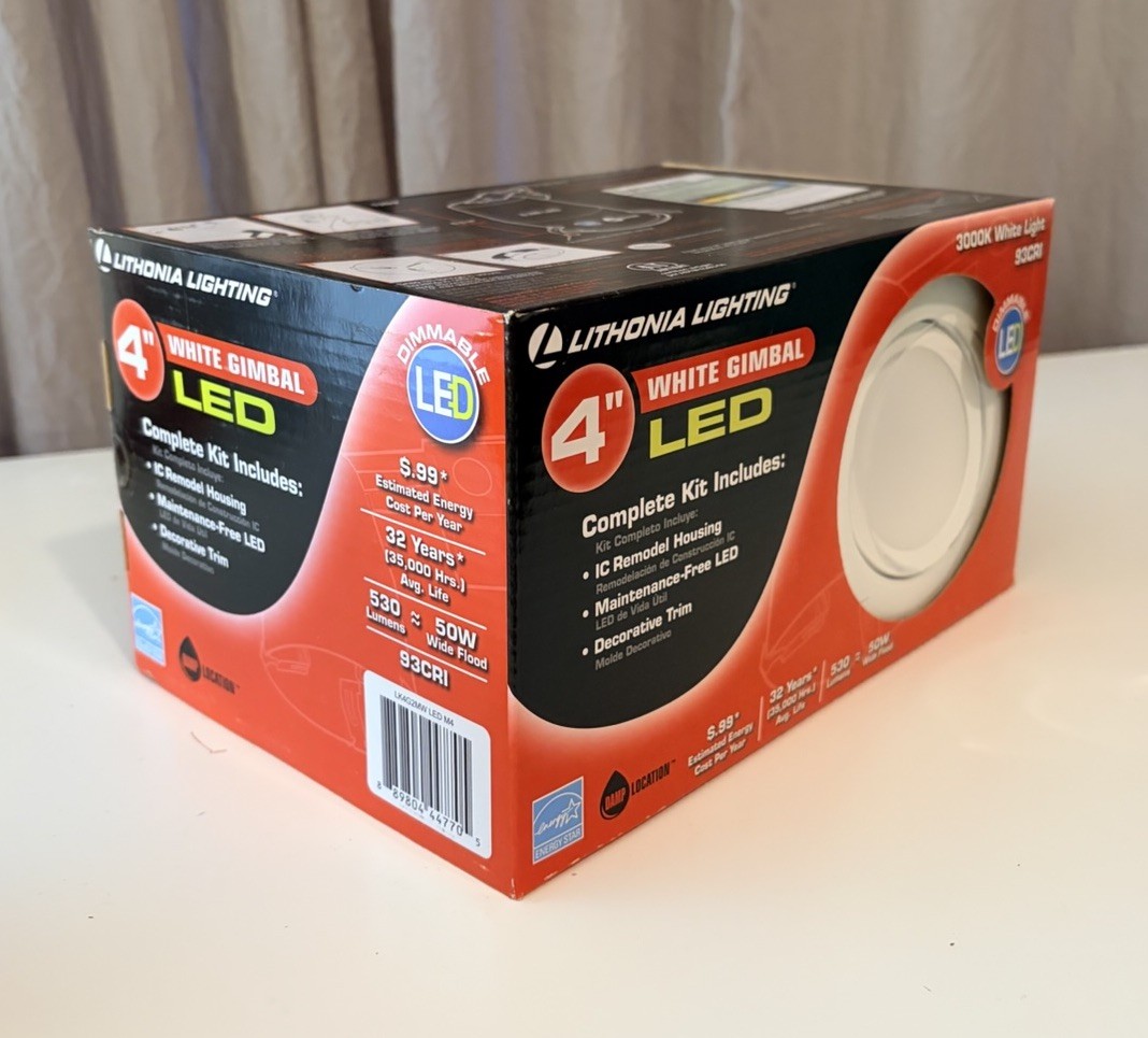 LITHONIA LIGHTING 4” White Recessed Gimbal Integrated LED Lighting Kit gallery