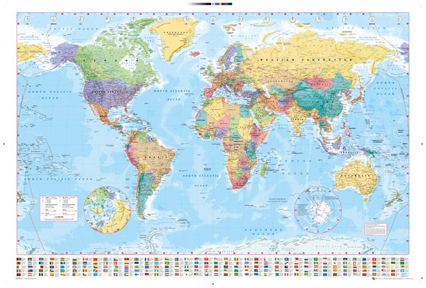 WORLD MAP POSTER - 24x36 GEOGRAPHY COLOR FLAGS 33057 gallery