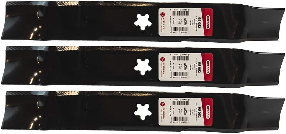 3 PACK Oregon 95-052 High Lift Mower Blade 15-1/2" Fits AYP gallery