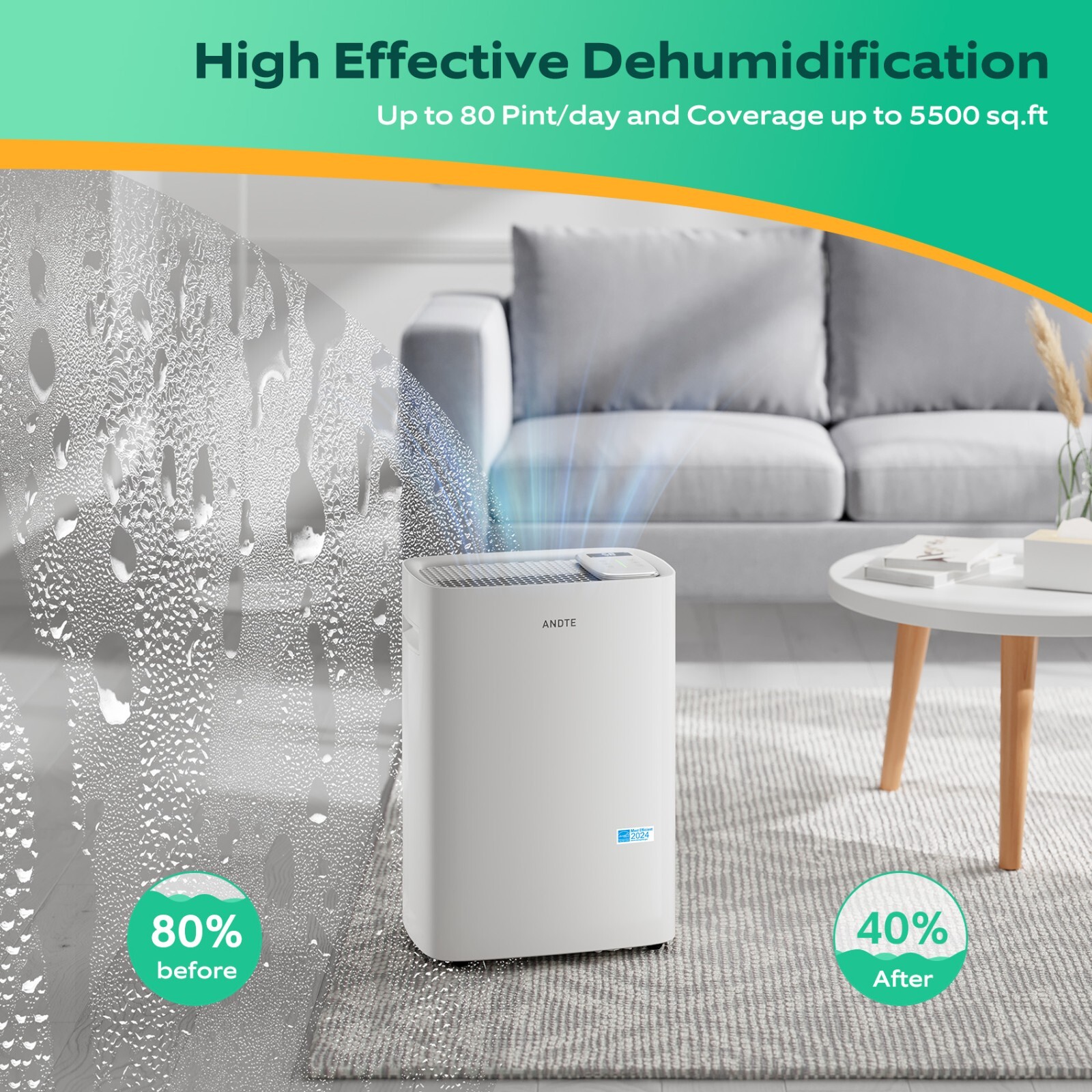120 Pints Energy Star Dehumidifier for Home, 6500 Sq.Ft Basement gallery