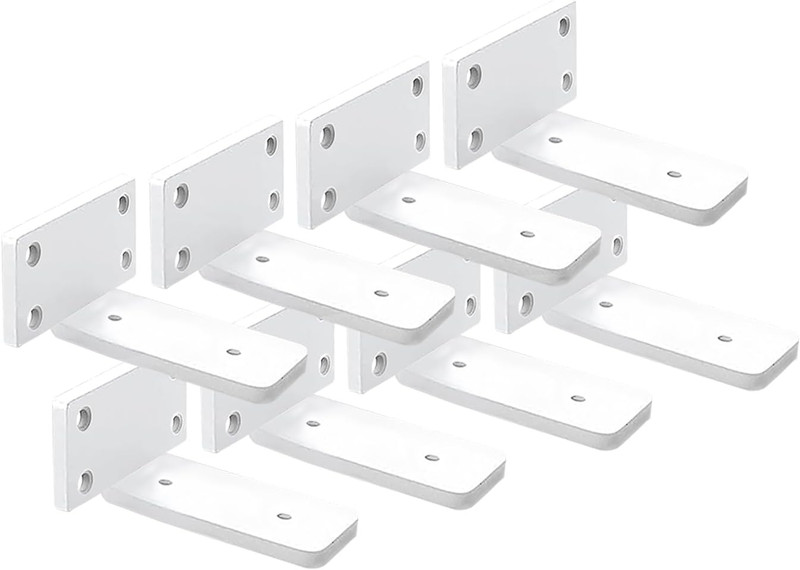 8 Pack Shelf Brackets White 4 Inch Floating Shelf Bracket 1/5 Inch Thick Heavy D gallery
