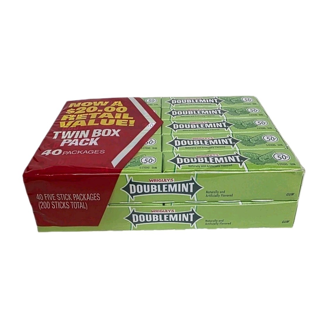 Wrigley's DoubleMint Gum, 5 Stick Each Pack, 40 Packs Exp:11/2026 Free Shipping gallery
