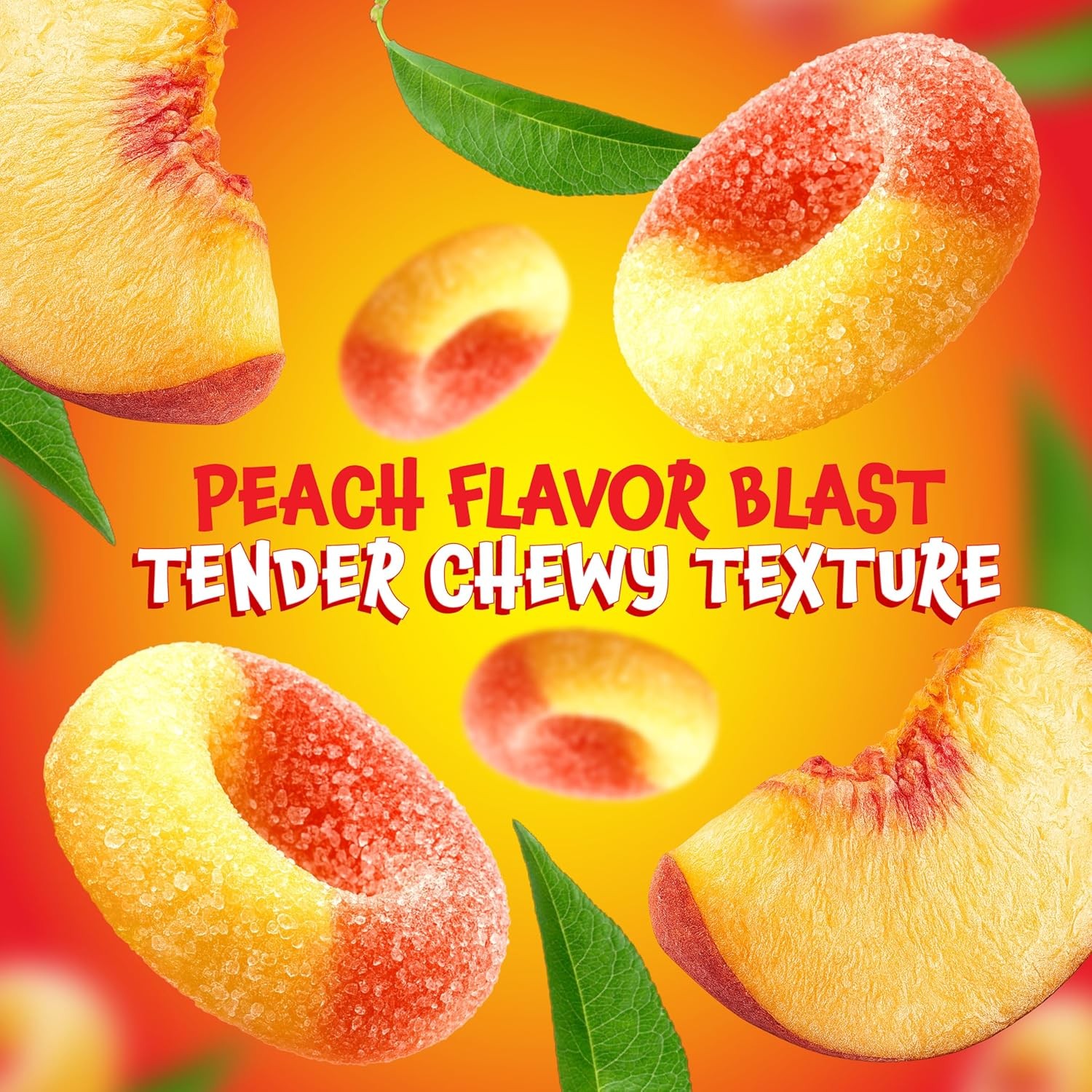 Funtasty Peach Rings Soft Gummy Candy, Sour and Sweet, Pack gallery