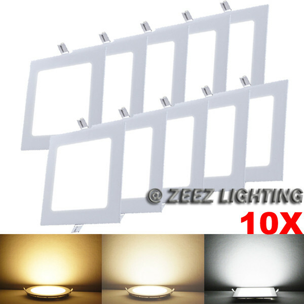 10X Warm White 3W Square LED Recessed Ceiling Panel Down Light Bulb Lamp Fixture gallery